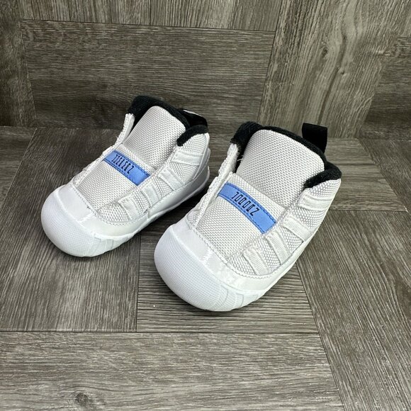 Jordan 11 Crib Bootie Infant size 4c White Legend Blue CI6165-104 - Picture 3 of 8